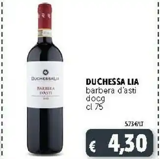 Deco Supermercati Duchessa Lia Barbera Asti Docg offerta