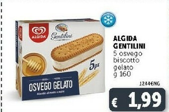Deco Supermercati Algida Gentilini 5 Osvego Biscotto Gelato offerta