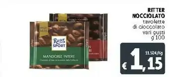 Deco Supermercati Ritter Sport Nocciolato Tavolette Di Cioccolato offerta