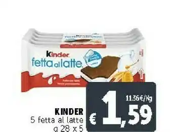 Deco Supermercati Ferrero Kinder 5 Fetta Al Latte offerta