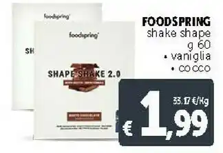 Deco Supermercati Foodspring Shake Shape offerta