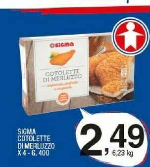 Sigma Sigma - 4 Cotolette Di Merluzzo 400 G(ml) offerta