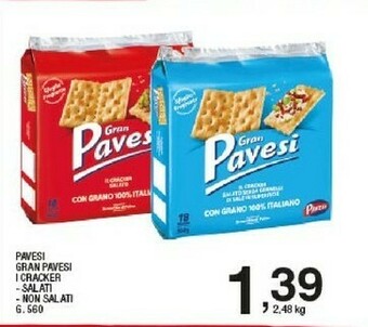 Sigma Pavesi Gran I Cracker Salati Senza Granelli Di Sale In Superficie 560 G(ml) offerta