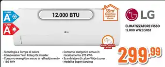 Expert Lg climatizzatore fisso 12.000 w12egnsj offerta