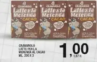 Sigma Granarolo Latte X La Merenda Latte Parzialmente Scremato A Lunga Conservazione 200 G(ml) offerta