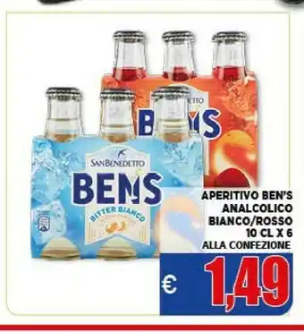 Vivo Supermercati San Benedetto Aperitivo Ben's Analcolico Bianco/ Rosso offerta
