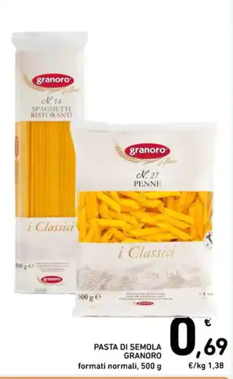 Spazio Conad PASTA DI SEMOLA GRANORO formati normali, 500 g offerta