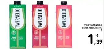 Spazio Conad VINO TAVERNELLO bianco, rosso, rosato, 1 l offerta