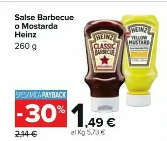 Carrefour Heinz Salse Barbecue O Mostarda offerta