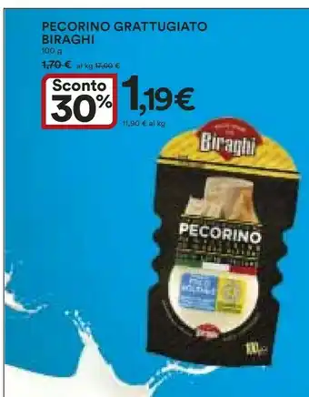 Coop Biraghi Pecorino Grattugiato Fresco 100 G(ml) offerta