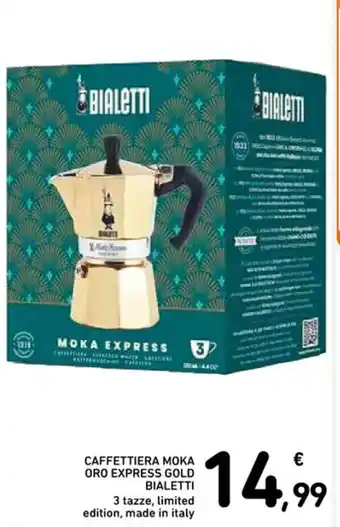Spazio Conad CAFFETTIERA MOKA ORO EXPRESS GOLD BIALETTI 3 tazze offerta
