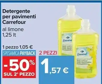Carrefour Carrefour - Detergente Per Pavimenti Limone 1250 Ml offerta