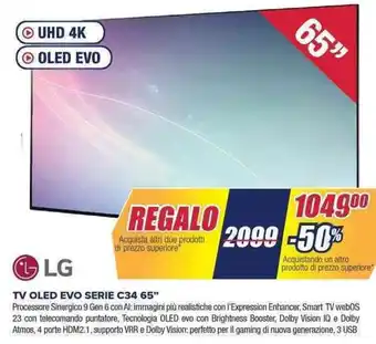 Trony LG TV OLED EVO SERIE C34 65" offerta