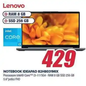 Trony Lenovo NOTEBOOK IDEAPAD 82H8031MIX offerta