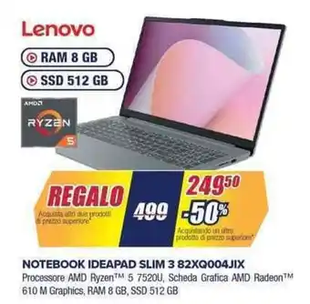 Trony Lenovo NOTEBOOK IDEAPAD SLIM 3 82XQ004JIX offerta
