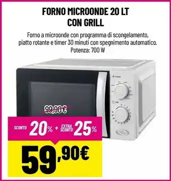 Brico Io Forno A Microonde 20 Lt Con Grill offerta