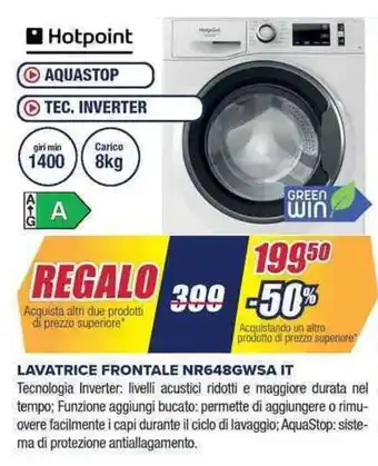 Trony Hotpoint LAVATRICE FRONTALE NR648GWSA IT offerta