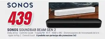 Trony Sonos soundbar beam gen 2 offerta