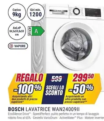 Trony Bosch lavatrice wan24009ii offerta