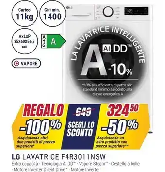 Trony Lg lavatrice f4r3011nsw offerta