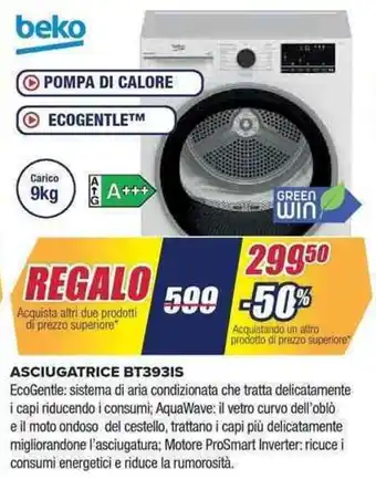 Trony beko ASCIUGATRICE BT393IS offerta