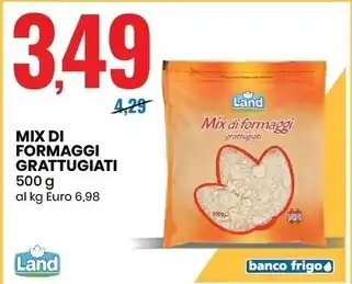 Eurospin Land mix di formaggi grattugiati offerta