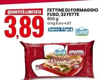 Eurospin Land fettine di formaggio fuso, 32 fette offerta