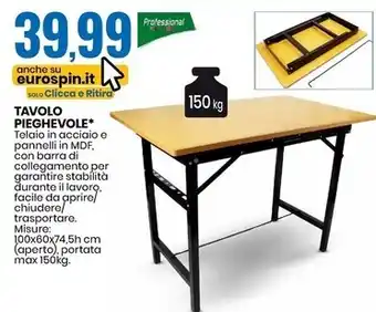 Eurospin Keiros tavolo pieghevole offerta