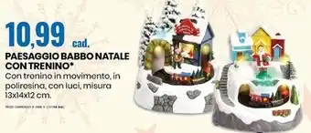 Eurospin Paesaggio babbo natale con trenino offerta