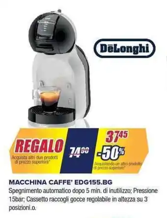 Trony DeLonghi MACCHINA CAFFE' EDG155.BG offerta