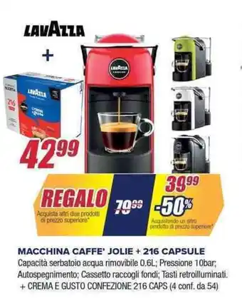 Trony LAVAZZA MACCHINA CAFFE' JOLIE + 216 CAPSULE offerta
