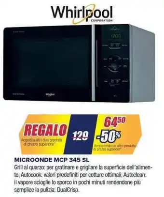 Trony Whirlpool MICROONDE MCP 345 SL offerta