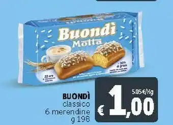 Deco Supermercati Motta Buondì Classico 6 Merendine offerta