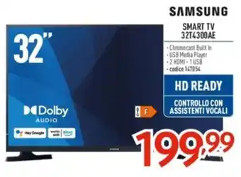 Elettrosintesi SAMSUNG SMART TV 32T4300AE offerta