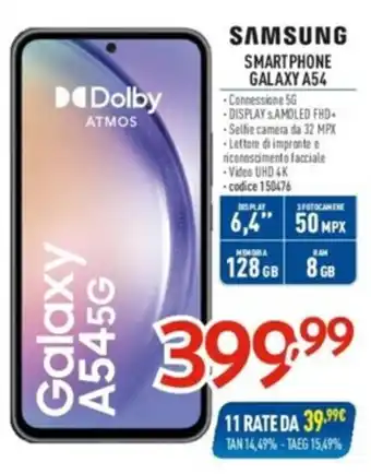 Elettrosintesi SAMSUNG SMARTPHONE GALAXY A54 offerta