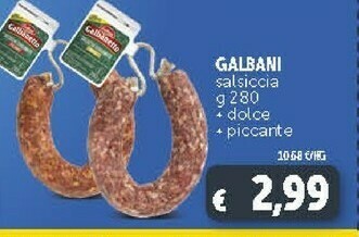 Deco Supermercati Galbani Salsiccia Dolce offerta