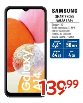 Elettrosintesi SAMSUNG SMARTPHONE GALAXY A14 offerta