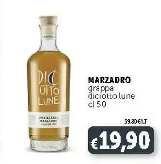 Deco Supermercati Marzadro Grappa Diciotto Lune offerta