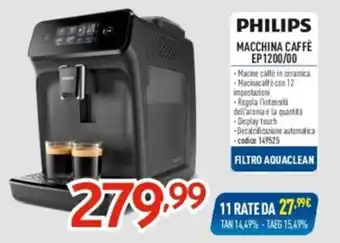 Elettrosintesi PHILIPS MACCHINA CAFFÈ EP1200/00 offerta