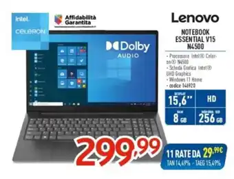 Lenovo NOTEBOOK ESSENTIAL V15 N4500