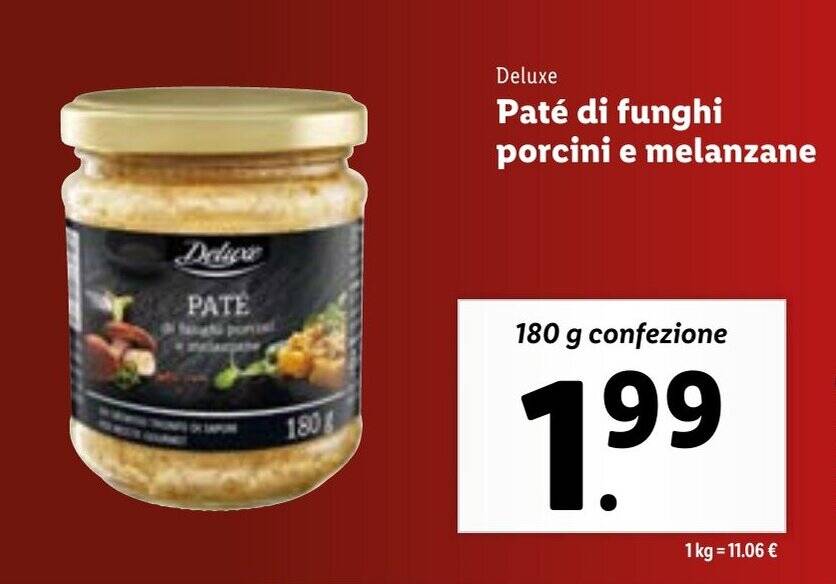 Offerta Deluxe Paté di funghi porcini e melanzane 180 g nel volantino