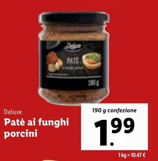 Offerta Deluxe Patè ai funghi porcini 190 g nel volantino di Lidl
