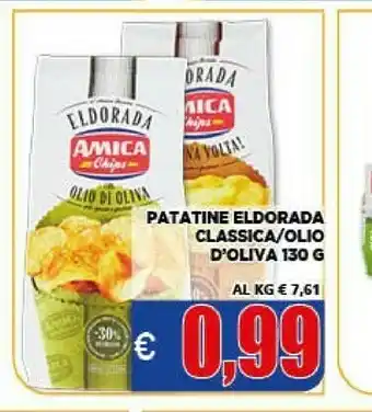 Vivo Supermercati Amica chips Patatine Eldorada Con Olio Di Oliva 130 G(ml) offerta