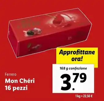 Lidl Ferrero Mon Chéri 16 pezzi 168 g confezione offerta