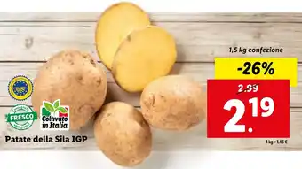 Lidl Patate della Sila IGP 1,5 kg confezione offerta