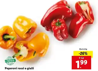 Lidl Peperoni rossi o gialli offerta