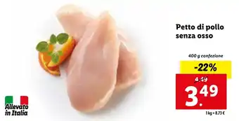 Lidl Petto di pollo senza osso 400 g confezione offerta