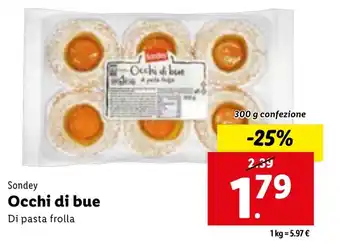 Lidl Sondey Occhi di bue Di pasta frolla 300 g confezione offerta
