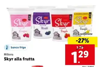 Lidl Milbona Skyr alla frutta 350 g confezione offerta