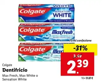 Lidl Colgate Dentifricio 75 ml confezione offerta
